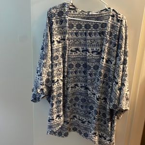 Adorable blue and white kimono top.